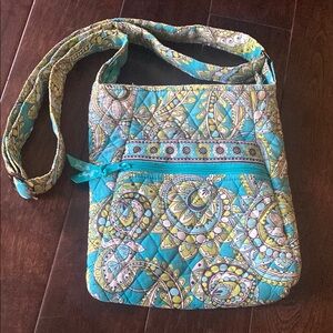 Vera Bradley Blue and Green Quilted Crossbody Bag